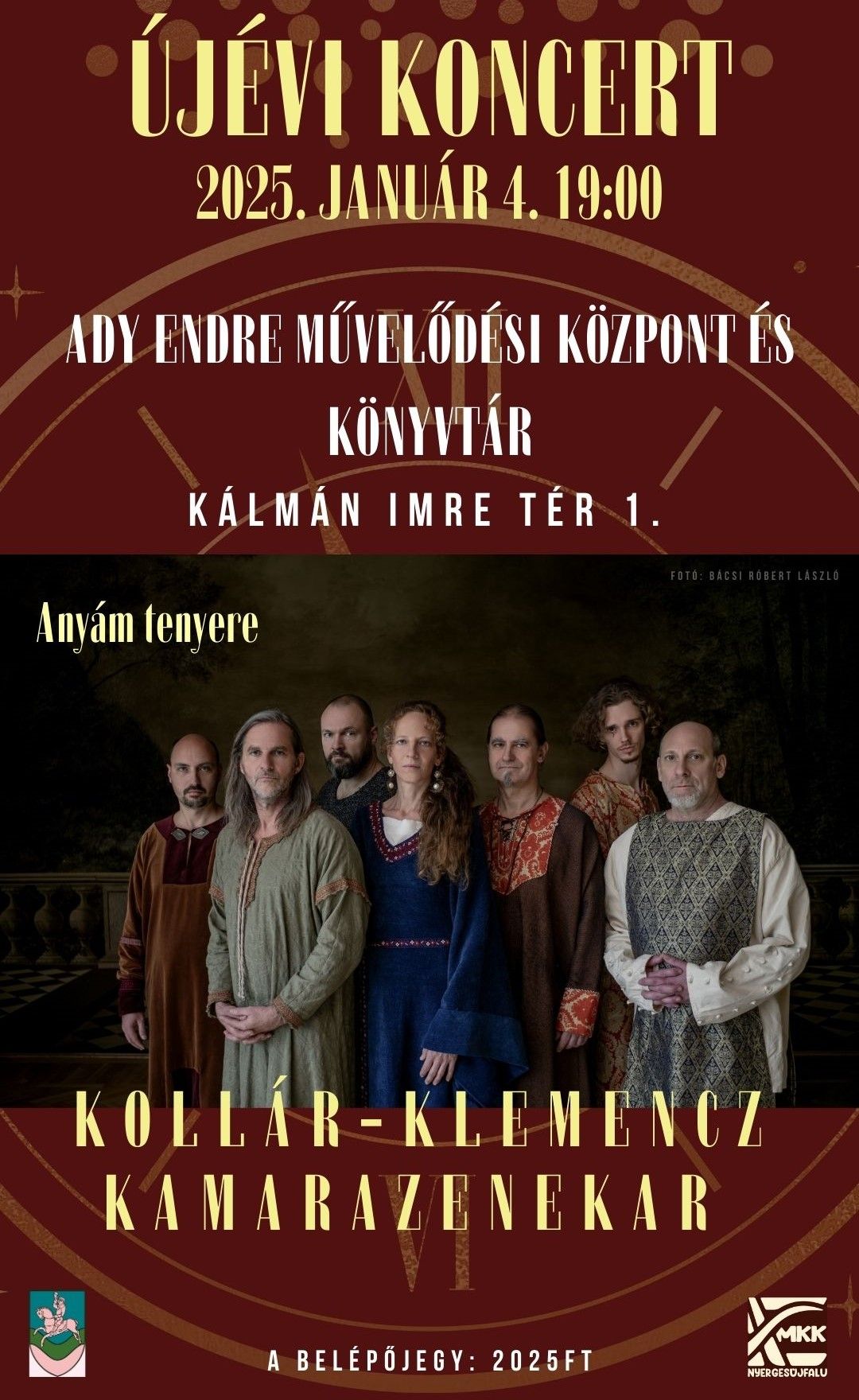 \u00daJ\u00c9VI KONCERT a m\u0171vh\u00e1zban a KOLL\u00c1R-KLEMENCZ KAMARAZENEKARRAL