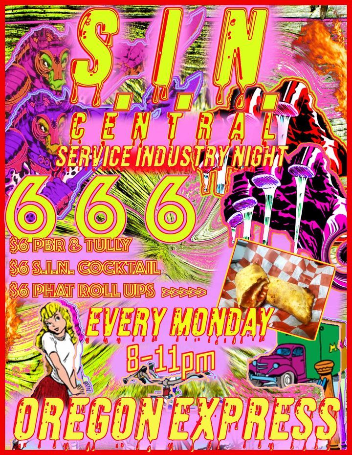 S.I.N. Central - Service Industry Night - Every Monday