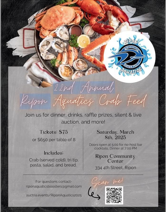 22nd Annual Ripon Aquatics Boosters Crab Feast