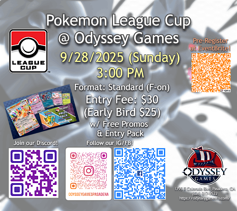 Pokemon TCG League Cup (Jul - Sep) @ Odyssey Games Pasadena