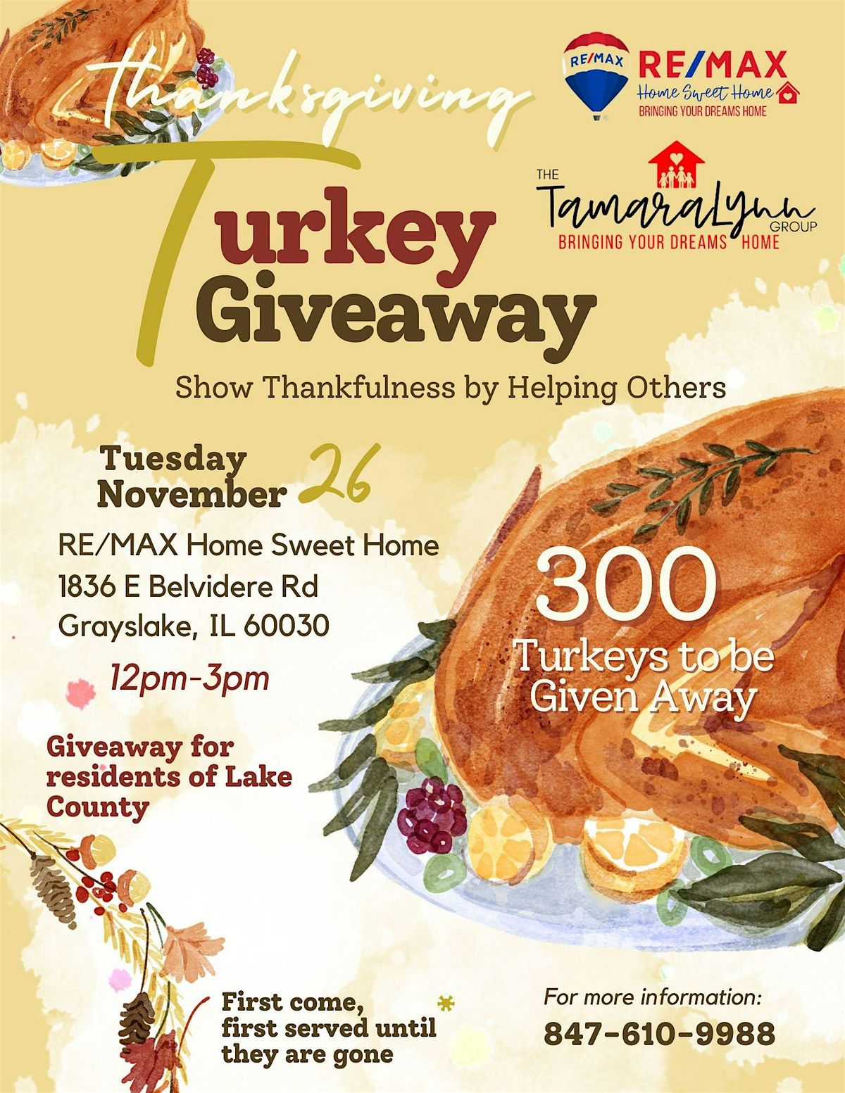 Turkey Giveaway Day with REMAX Home Sweet Home