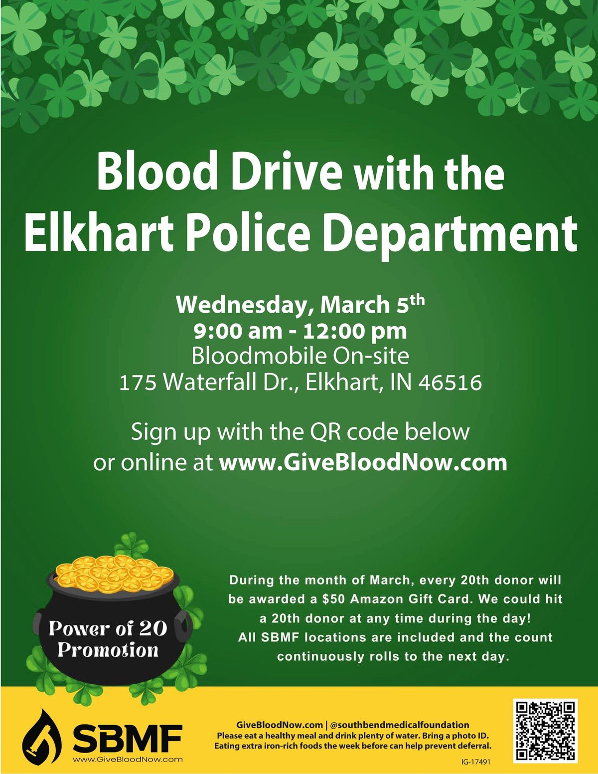 Blood Drive with the Elkhart Police Department