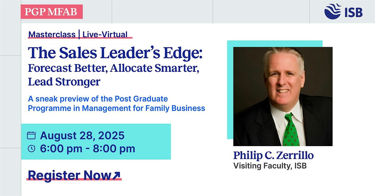 Masterclass on Sales Leadership by Professor Philip C. Zerrillo | PGP MFAB