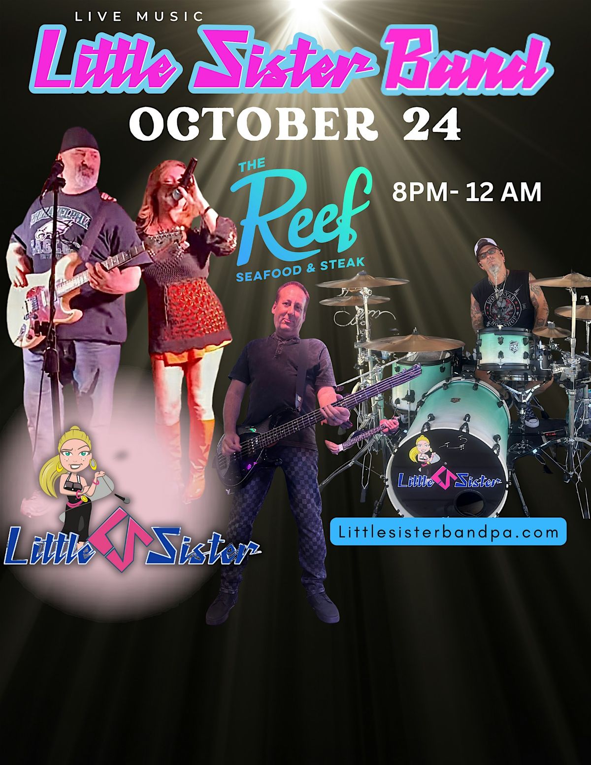LITTLE SISTER BAND \u2022 Live Show\u2022 Reef, Delaware\u2022 10\/24\/25\u2022 8PM