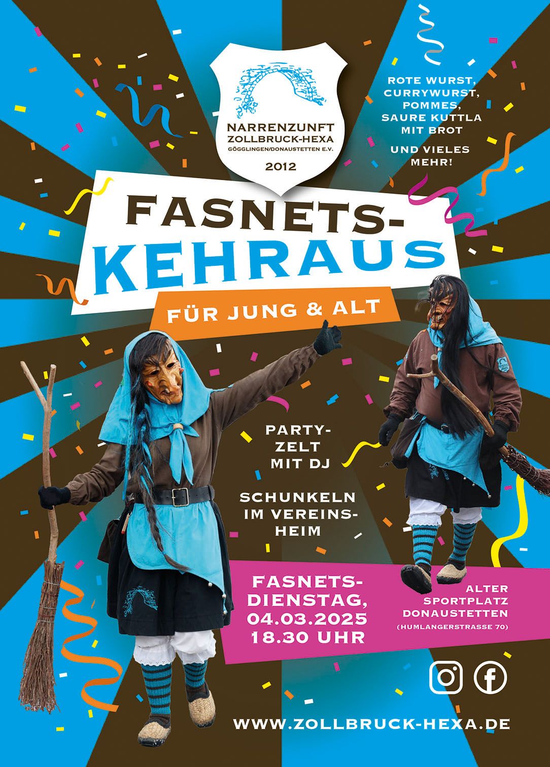 Fasnets-Kehraus f\u00fcr "Jung & Alt" in Donaustetten, alter Sportplatz