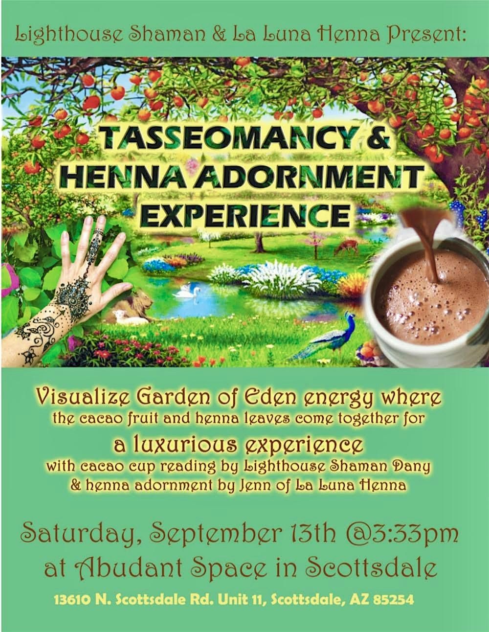 Tasseomancy & Henna Adornment Fall Equinox
