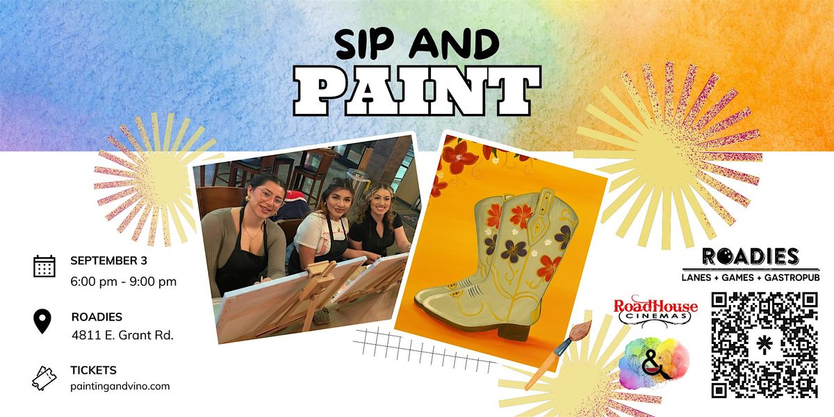 Bloomin\u2019 Boots Paint and Sip at Roadies (Traced Canvas)