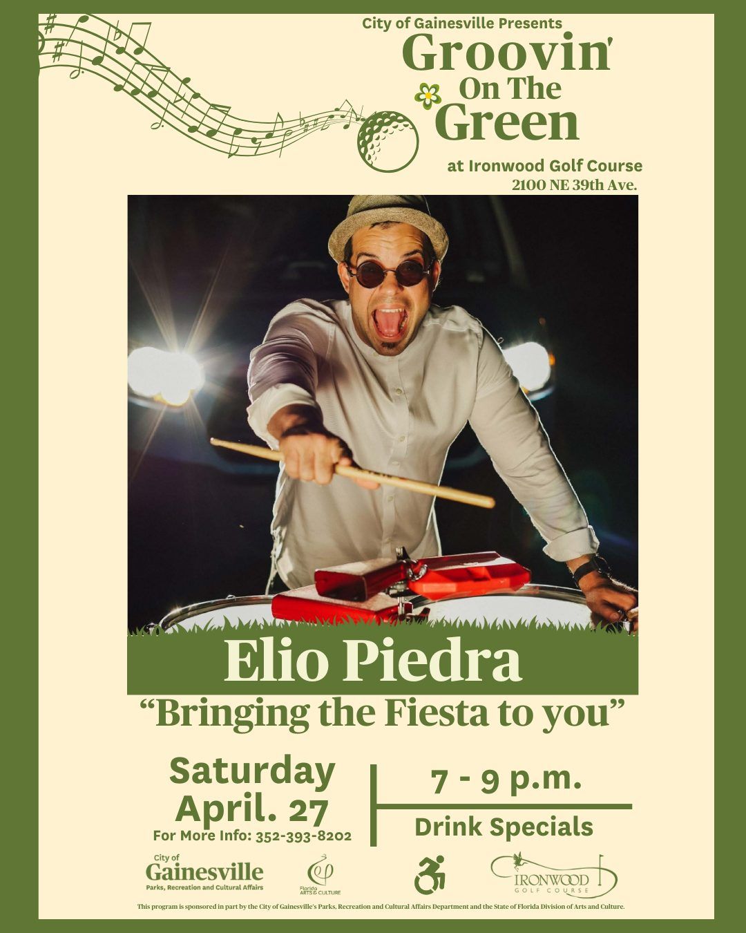 Elio Piedra Brings the Fiesta at Groovin' On the Green Concert Series