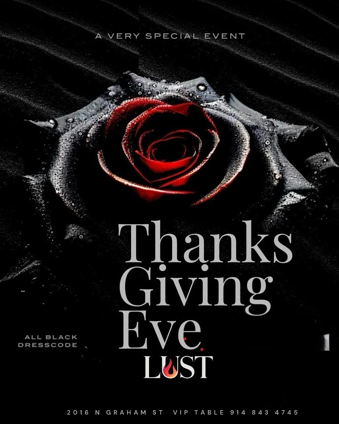 THANKSGIVING EVE AT LUST CLT! 50% OFF ALL LIQUOR!