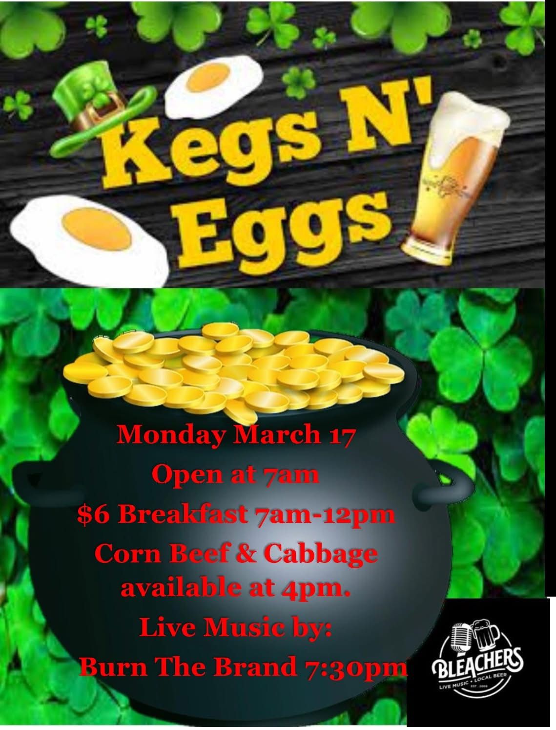 St. Patrick\u2019s Day Kegs n Eggs 