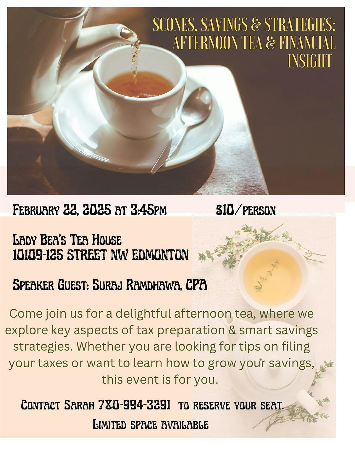 Scones, Savings & Strategies: Afternoon Tea & Financial Insights