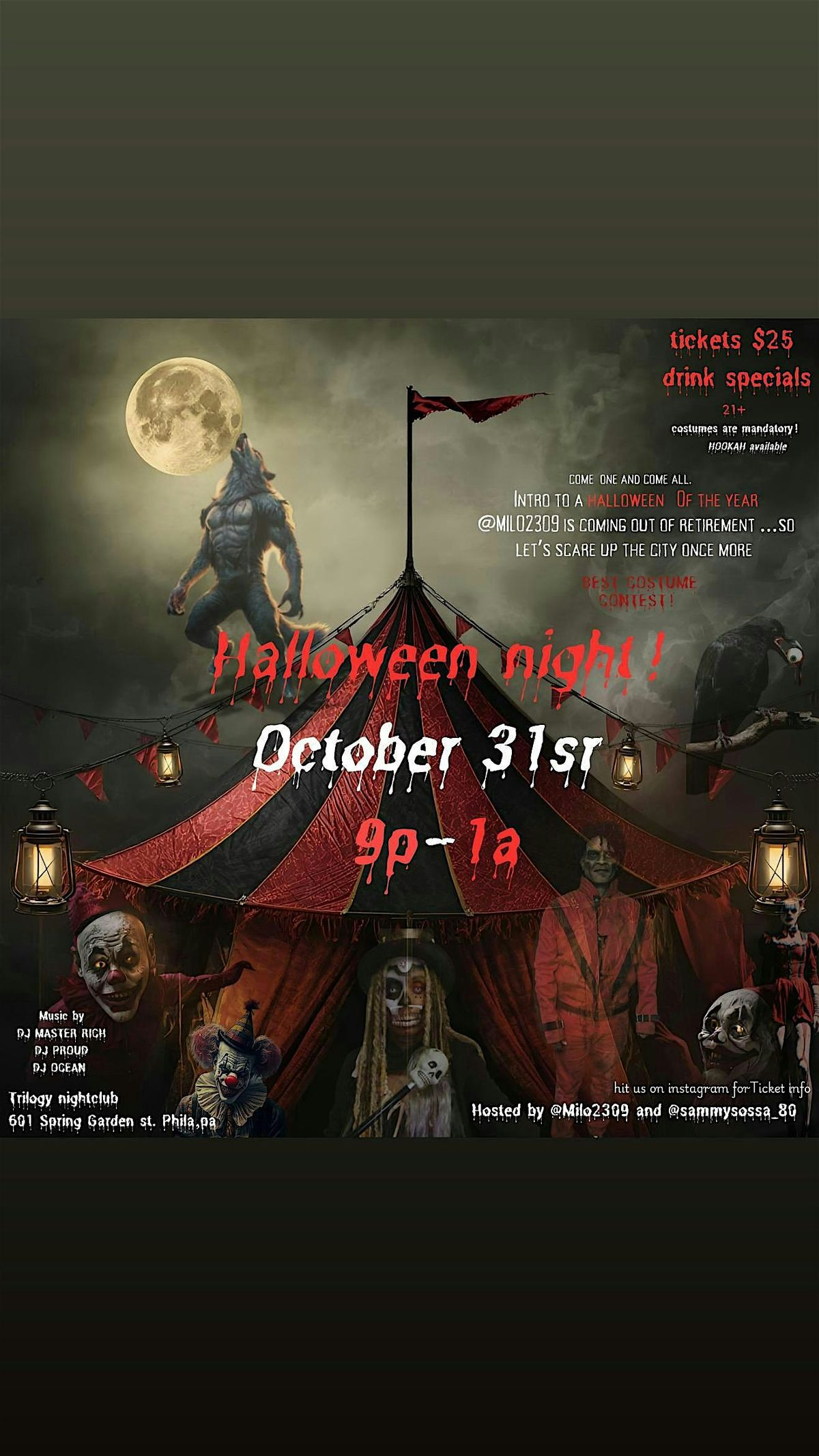 The midnight circus Halloween party