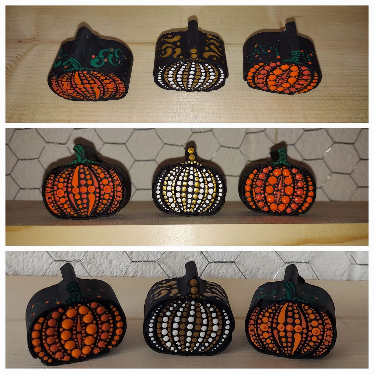 Mini Pumpkin Stone Trio Dot Paint Night