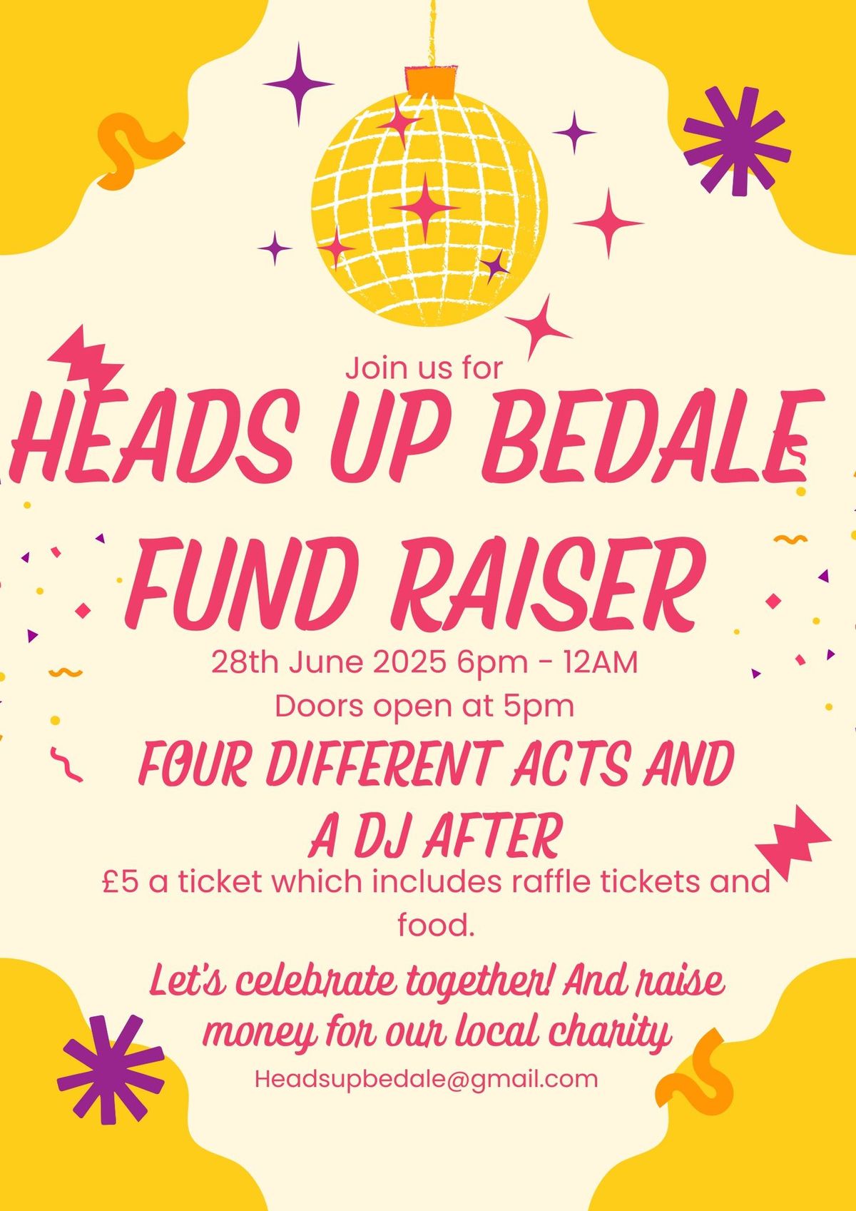 Charity fund raiser for Heads Up Bedale 