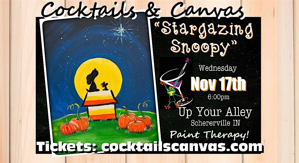 "Stargazing Snoopy" Cocktails and Canvas Paint and  Sip Fall Art Event