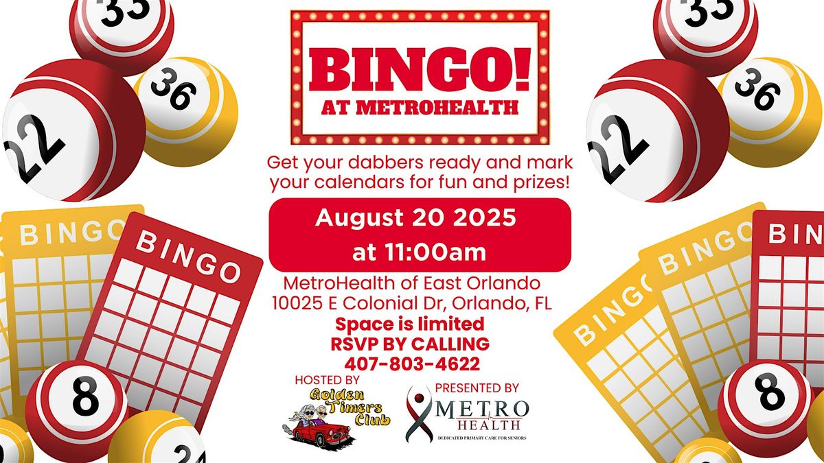 Free Bingo for seniors 65+ at Metro Health with Golden Timers Club