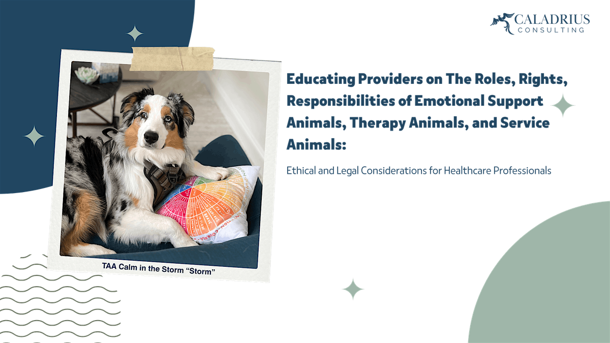 Emotional Support Animals, Therapy Animals, and Service Animals Training