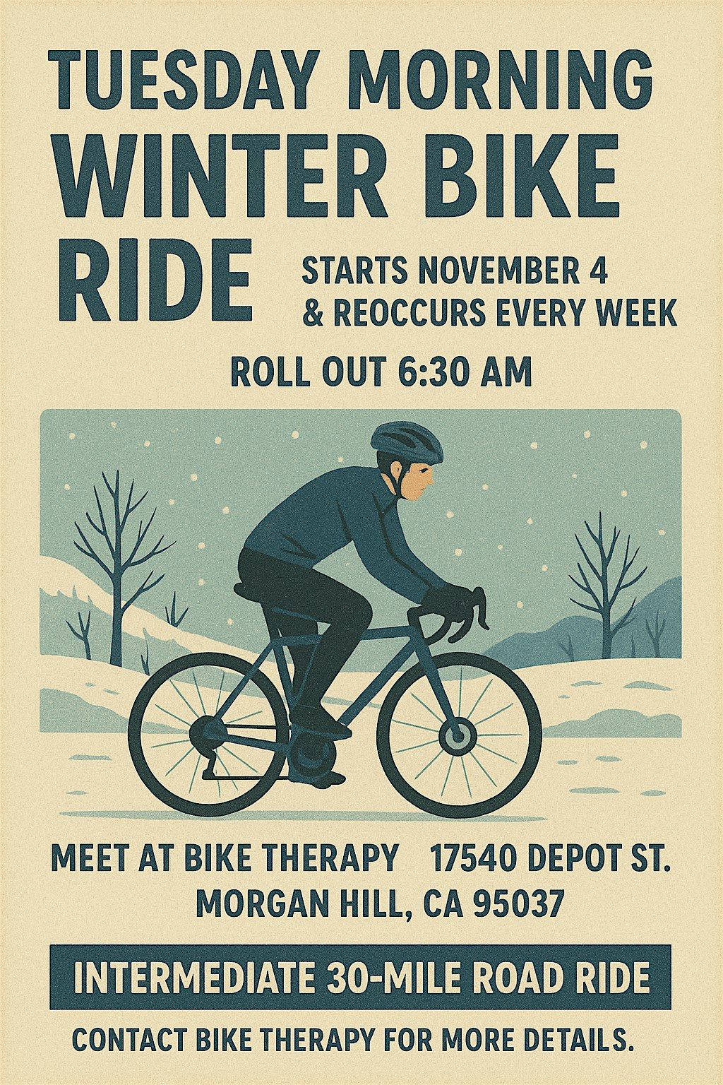 Tuesday Morning Winter Bike Ride