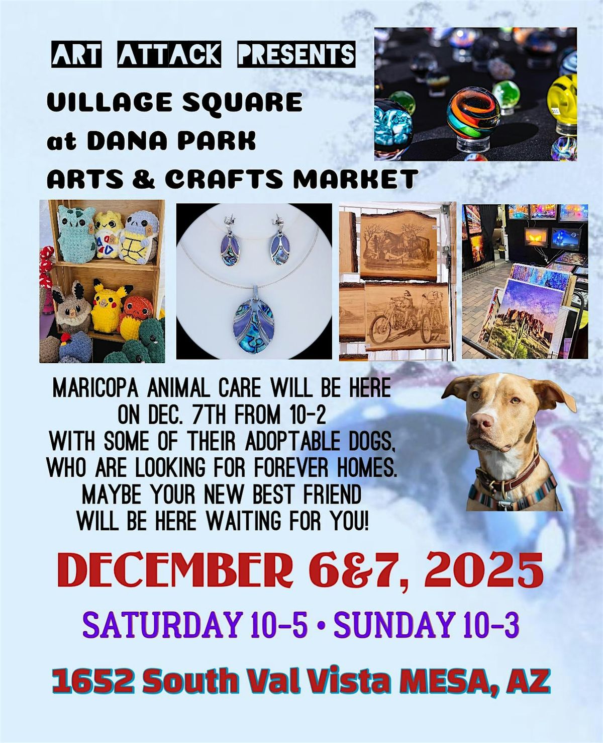 Holiday Art Festival on Village Square at Dana Park, Dec 6 & 7, 2025