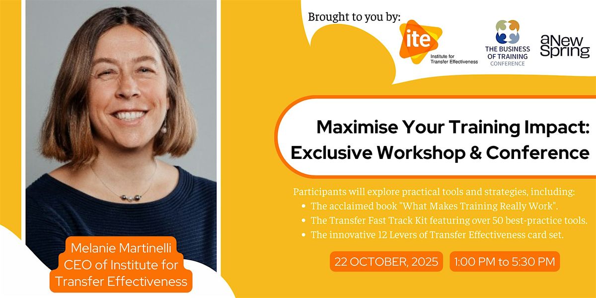 Maximise Your Training Impact: Exclusive Pre-Conference Workshop