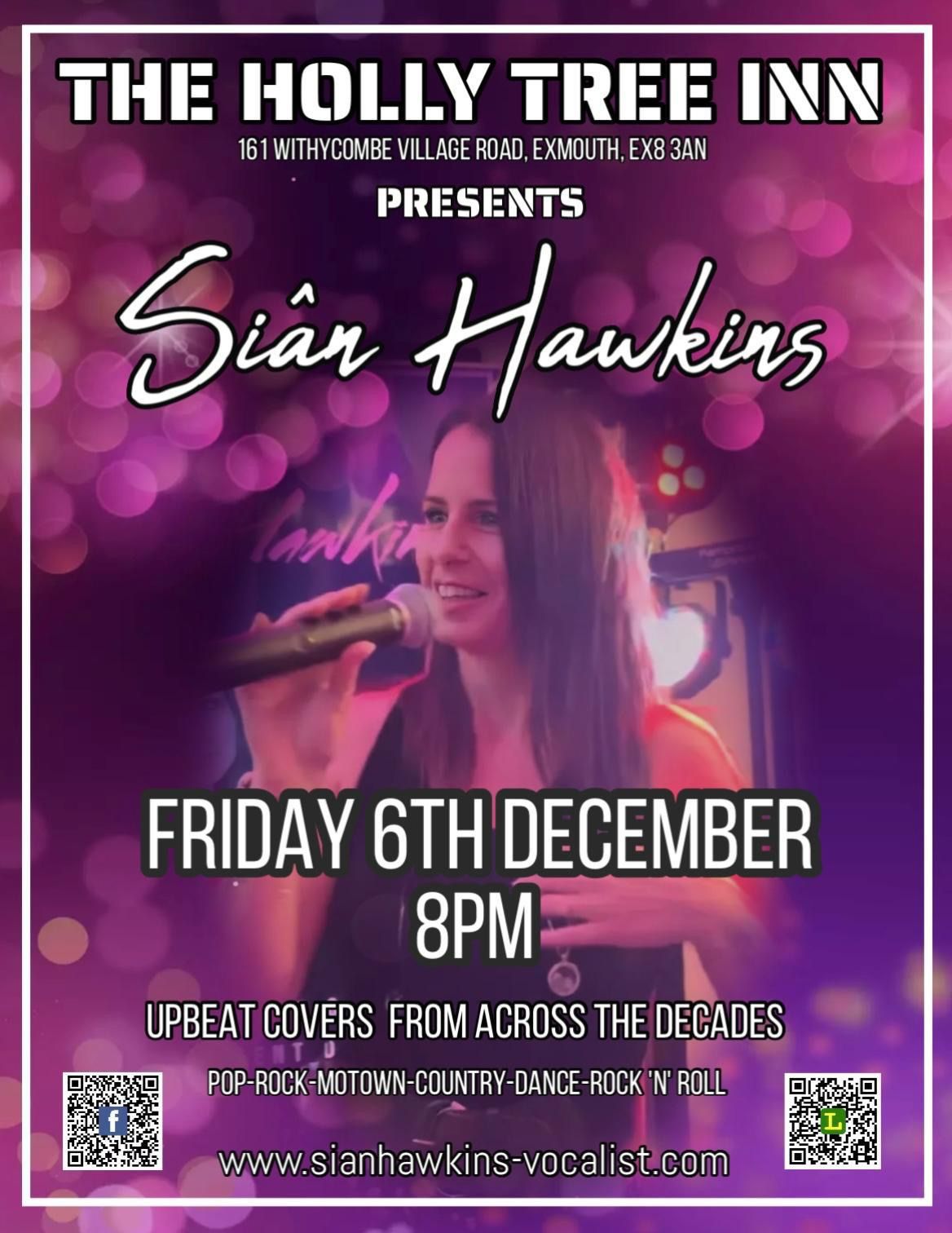 Solo singer Sian Hawkins