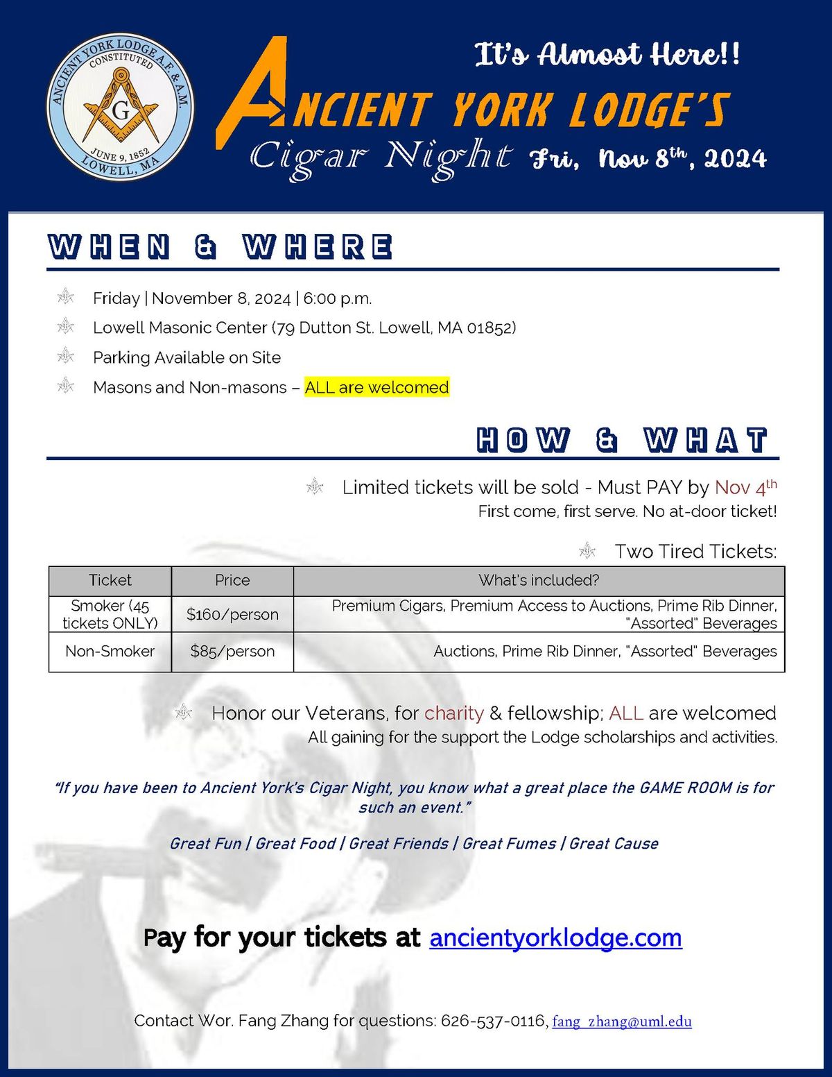 AYL Cigar Night - Charity Fundraiser