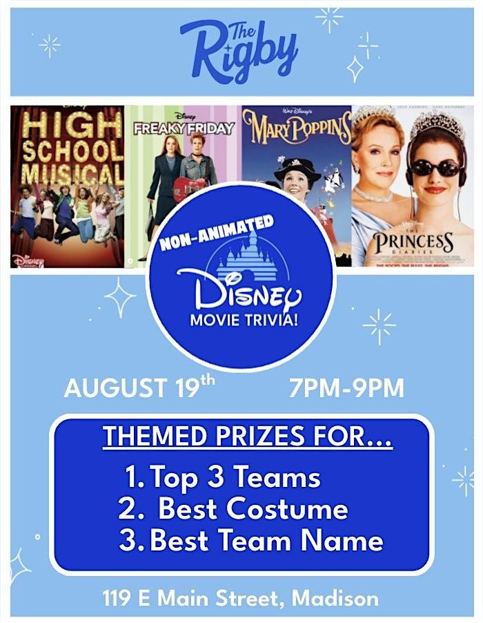Non-Animated Disney Movies Themed Trivia
