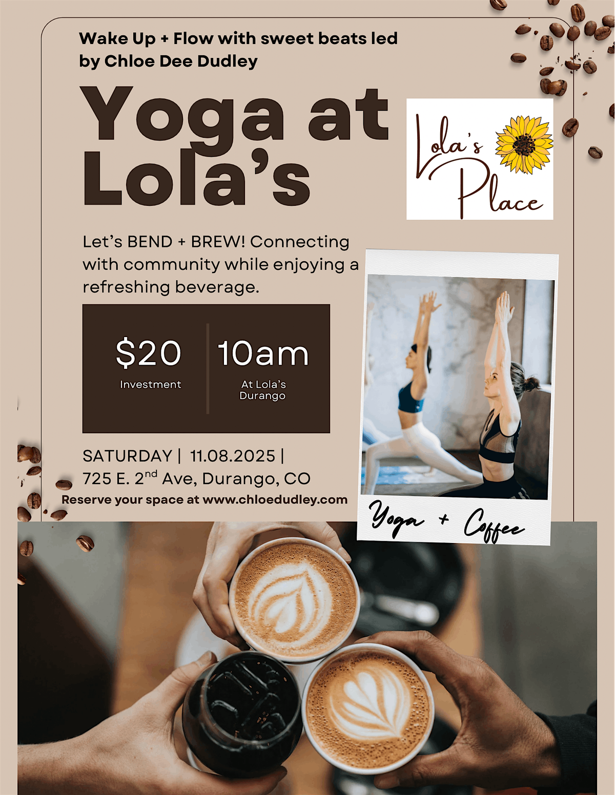 Yoga + Coffee\/Tea at Lola\u2019s Place