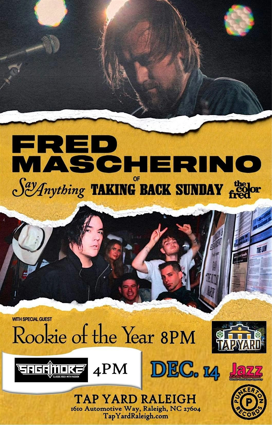 Fred Mascherino, Rookie of the Year, & Sagamore LIVE @ Tap Yard