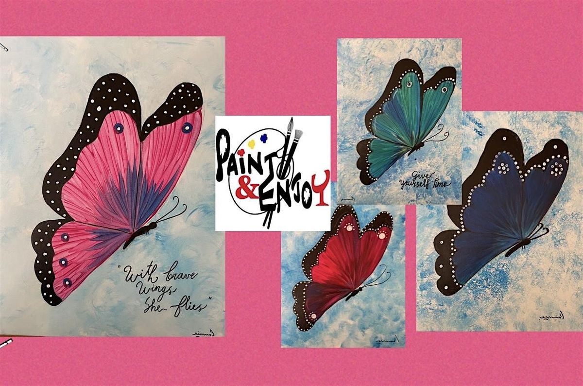 Paint and Enjoy at Beltmont Bean Co,  for a good cause \u201cButterfly\u201d