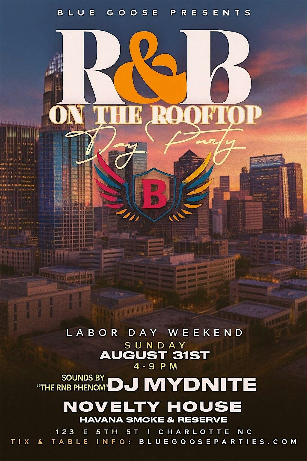 R & B on the Rooftop Day Party Labor Day Weekend