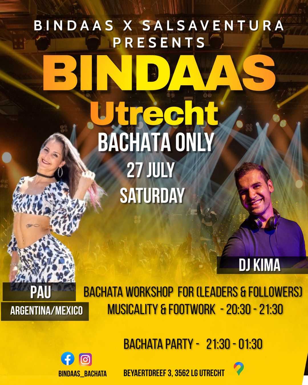 BINDAAS UTRECHT - Bachata Workshop ( International Artists from Argentina\/Mexico) & Party 