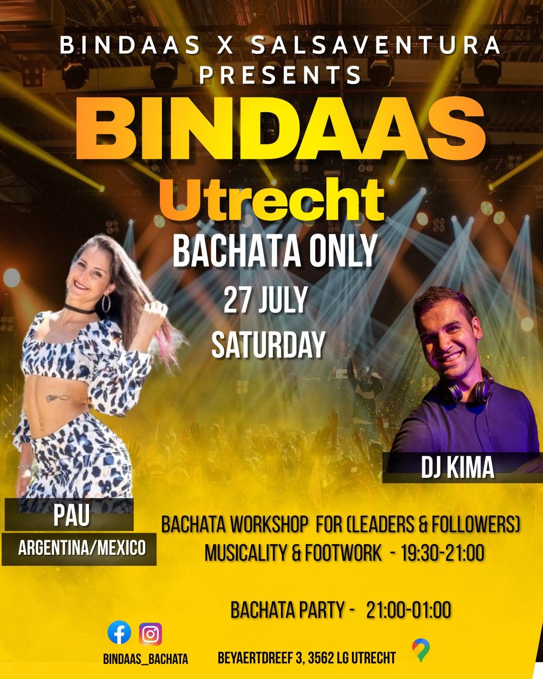 BINDAAS UTRECHT - Bachata Workshop ( International Artists from Argentina) & Party 