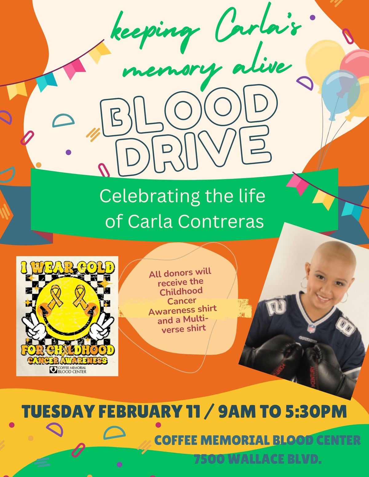 Keeping Carla's Memory Alive Blood Drive