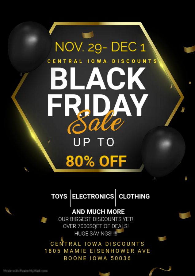 CENTRAL IOWA DISCOUNTS HUGE BLACK FRIDAY SALE!