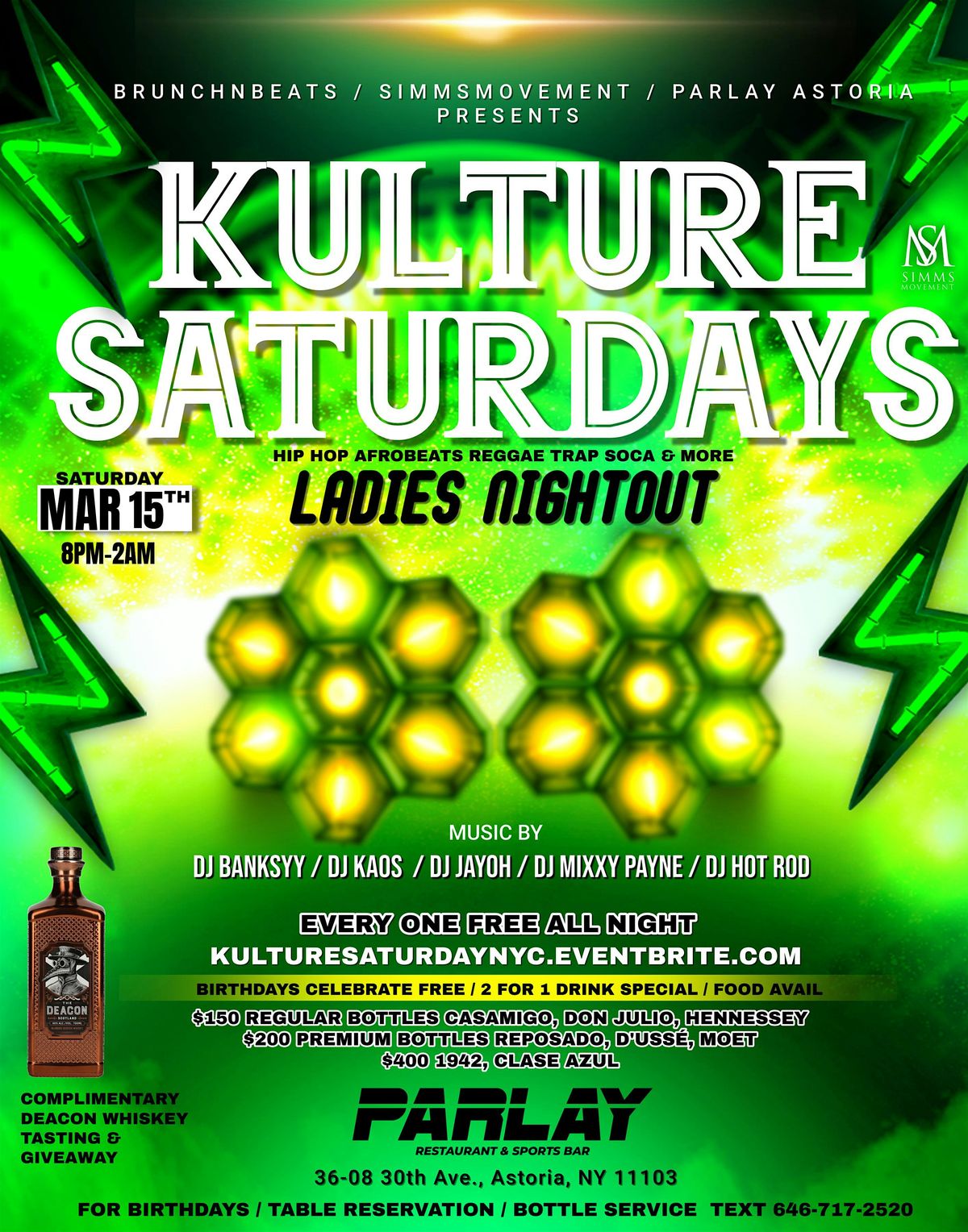 Kulture Saturdays NYC Parlay Astoria Saturday night Party St Patricks