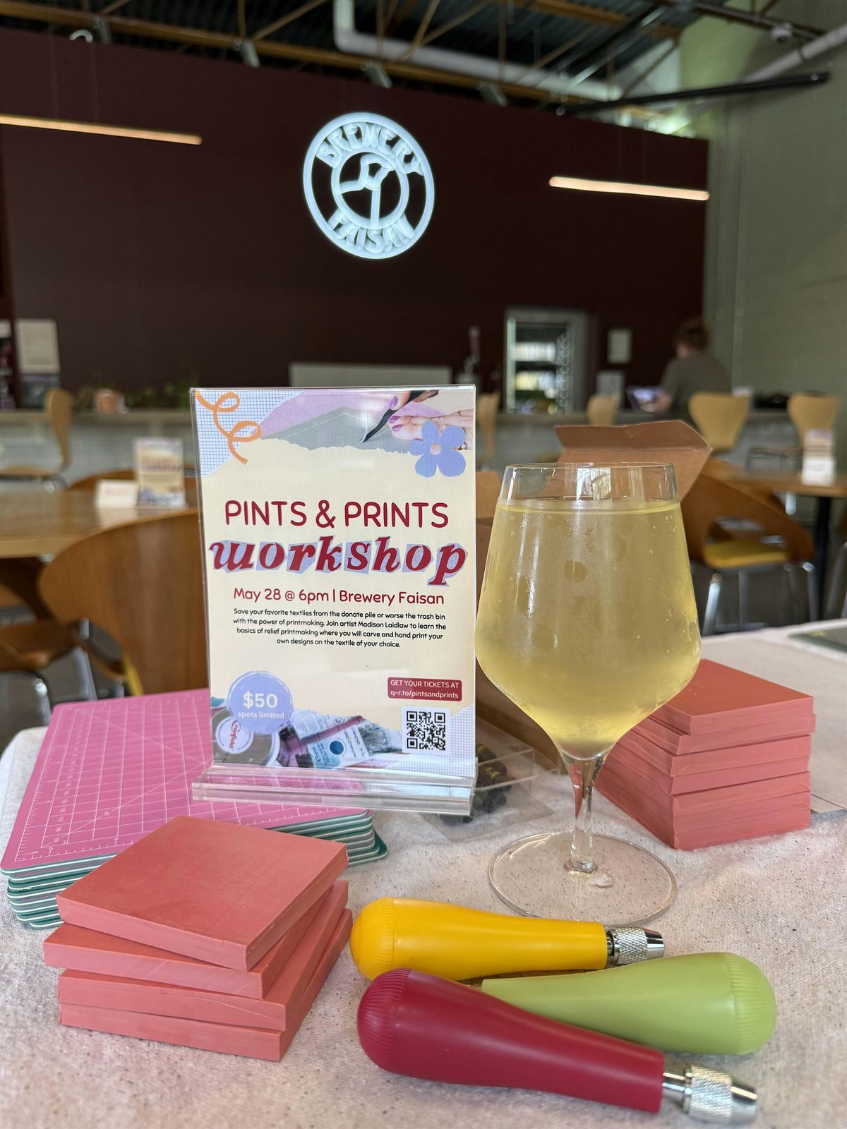 Pints & Printmaking: A Fabric Upcycling Workshop