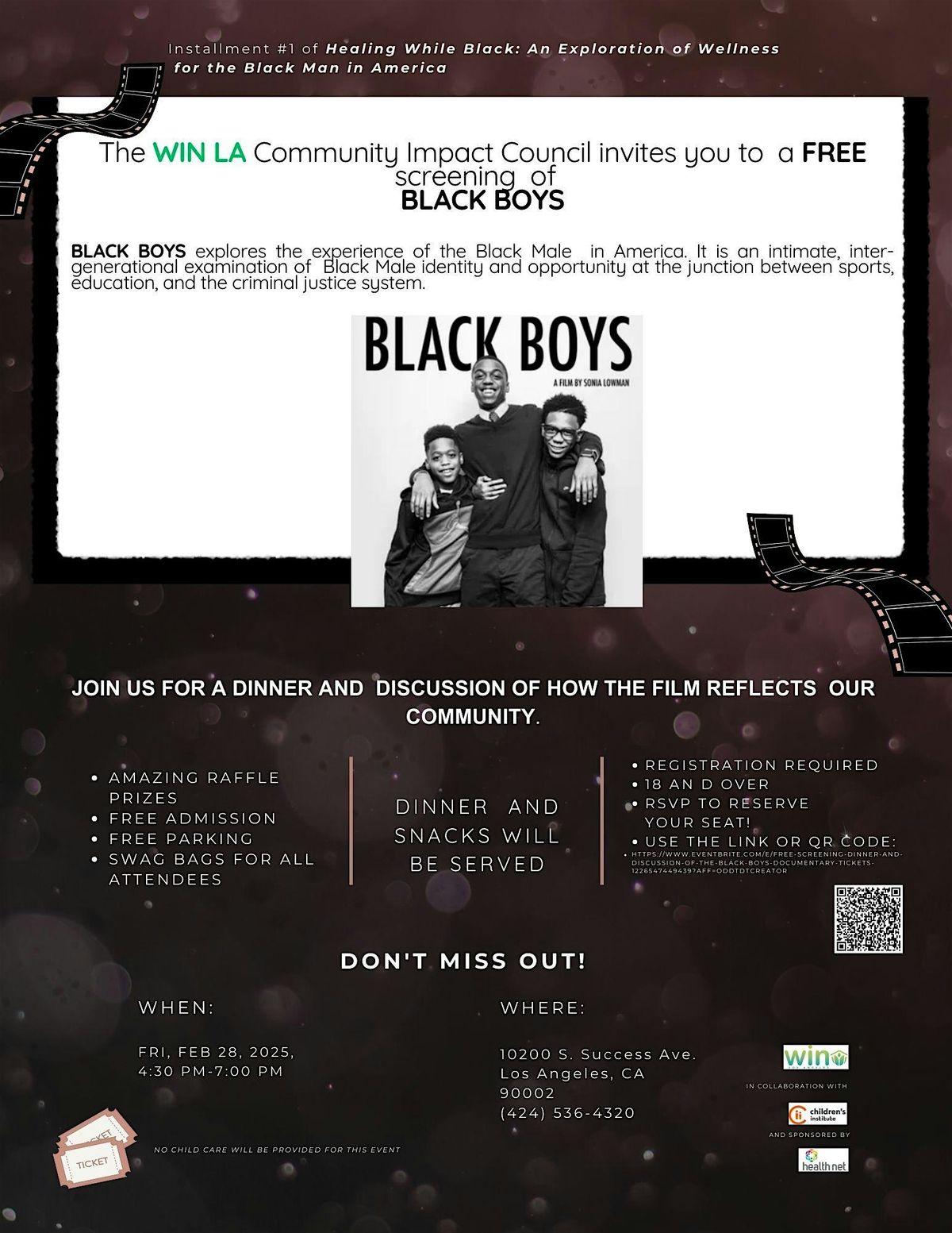 Free Screening, Dinner and Discussion of the BLACK BOYS  Documentary