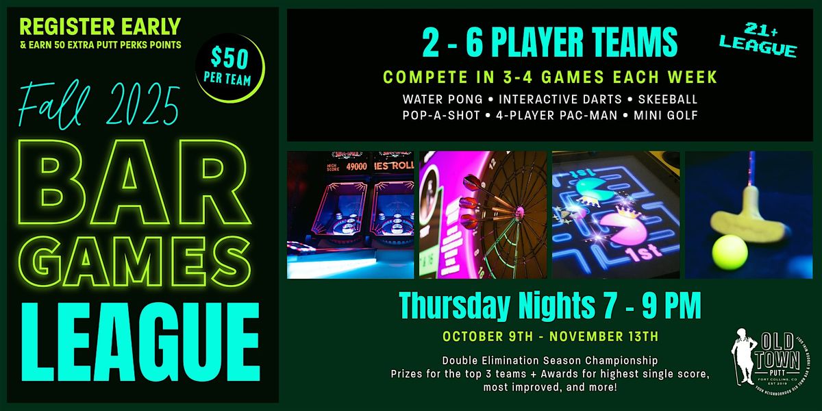 Fall 2025 Bar Games League: Thursdays @ Old Town Putt