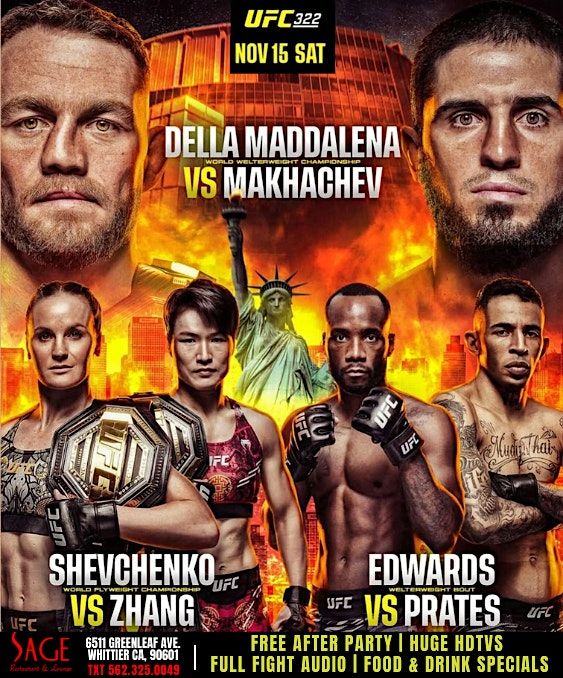 UFC 322: Della Maddalena vs. Makhachev  Watch Party @ sage whittier