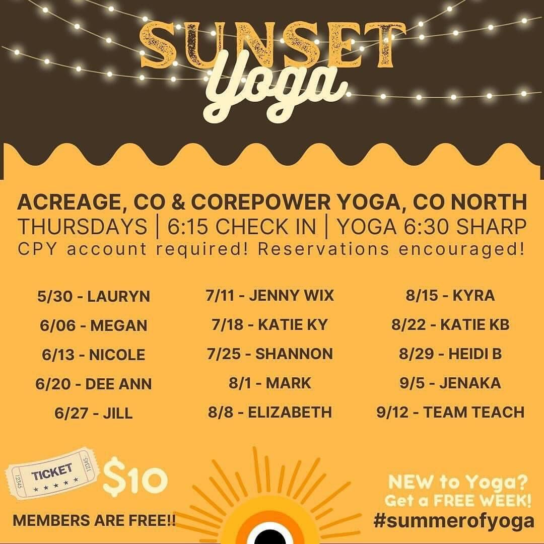 Sunset Yoga with Corepower