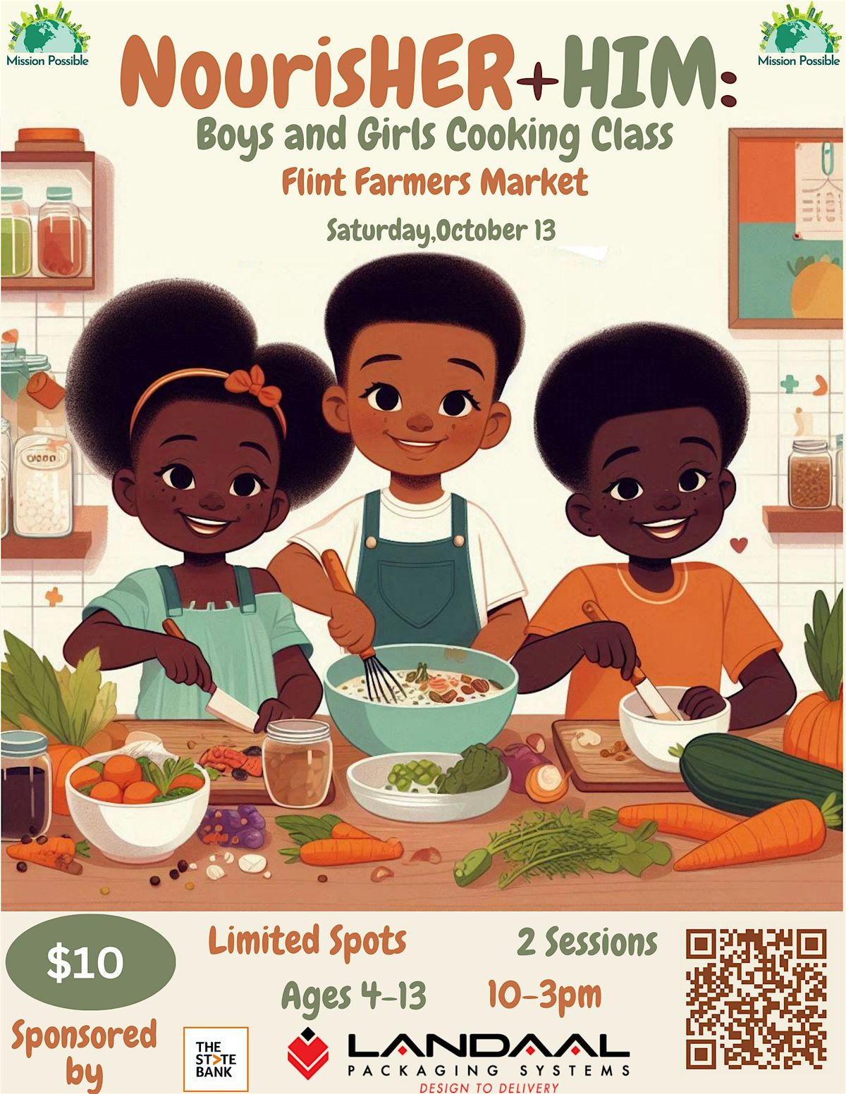 NourisHER+HIM: Girls and Boys Cooking Class (Ages 4-13) Session 2