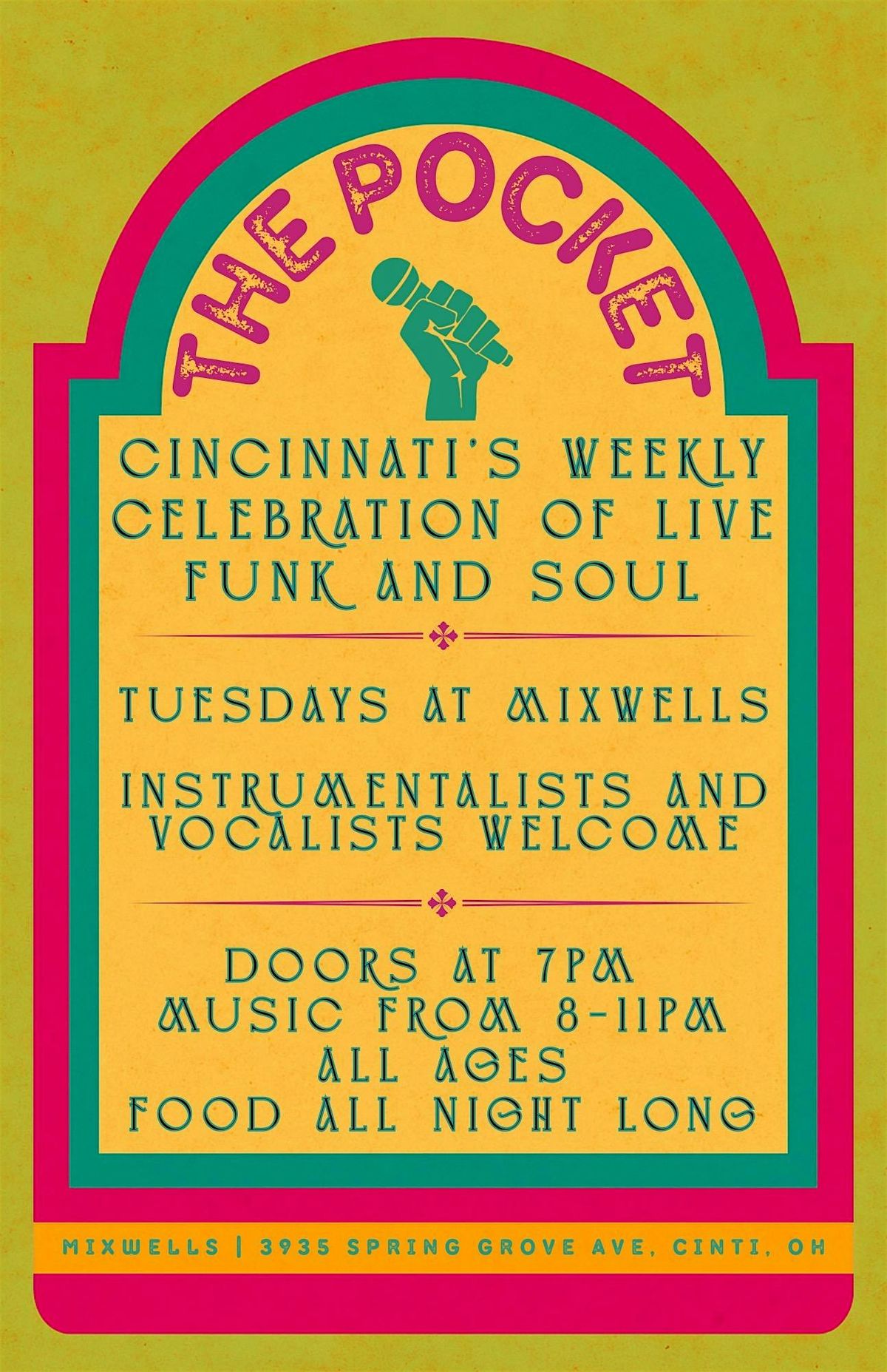 THE POCKET: CINCINNATI\u2019S  WEEKLY FUNK, SOUL, and R&B JAM SESSION