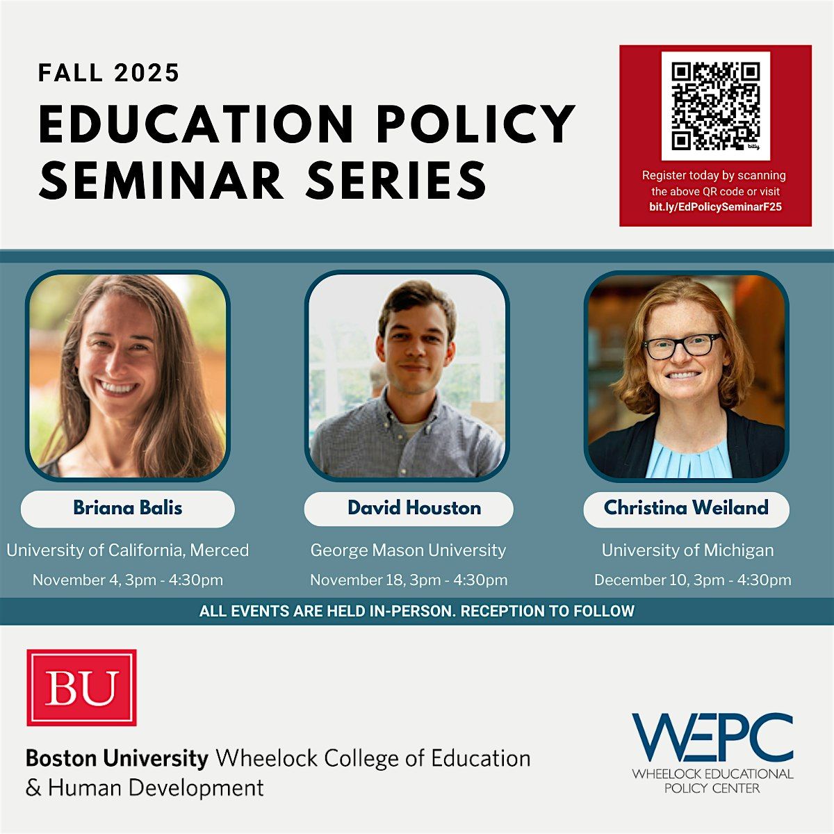 Fall 2025 BU Wheelock Ed Policy Seminar Series