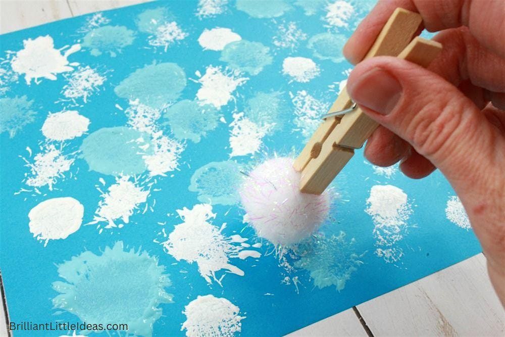 Glue and Glitter Printing Snowballs