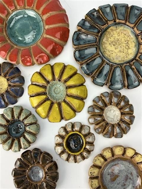 Hand Build Ceramic Flowers and Glaze Class on Thurs. Jan. 16th,  5 pm to 8