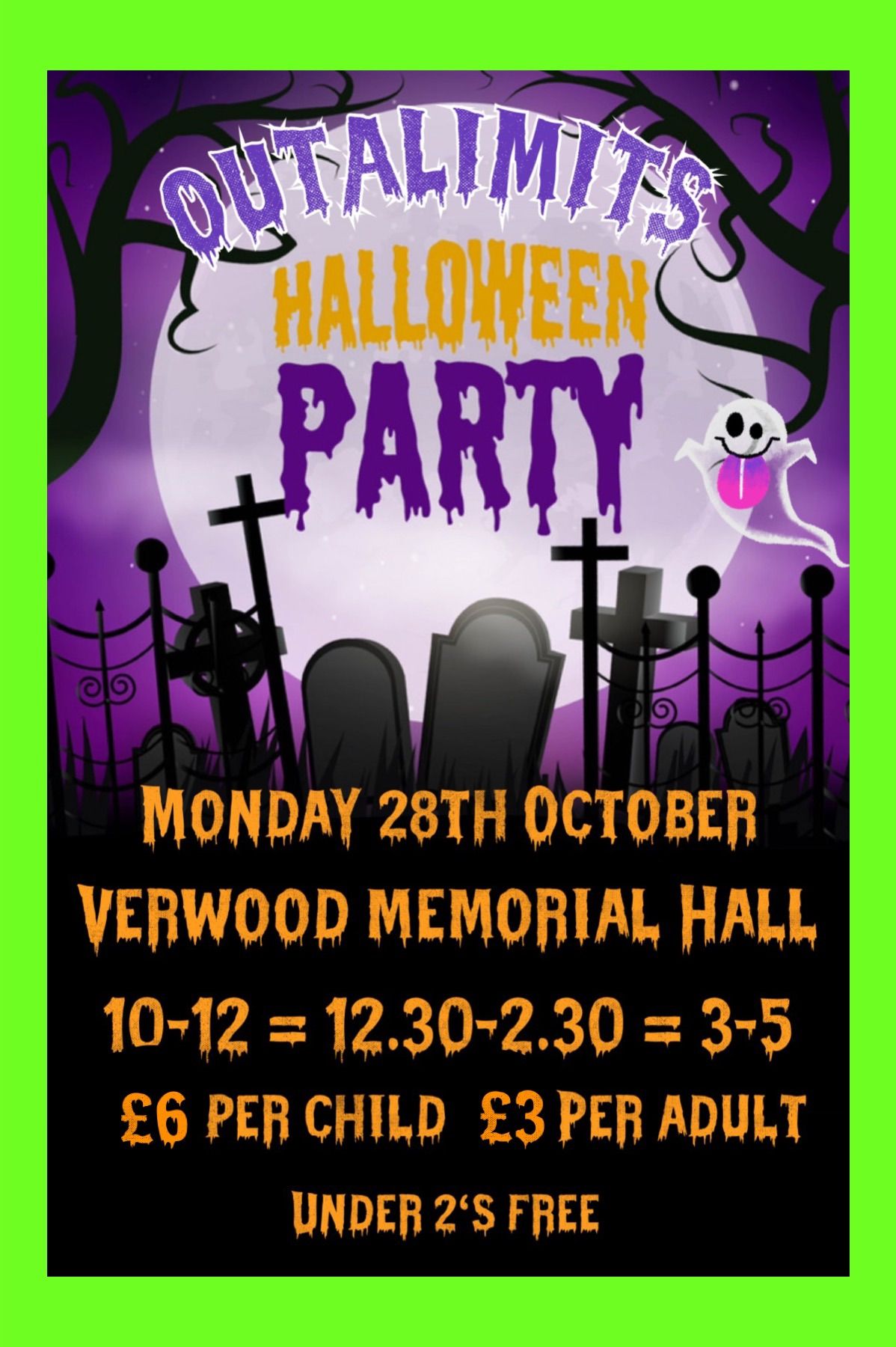 OUTALIMITS FAMILY HALLOWEEN PARTY @ VERWOOD MEMORIAL HALL 