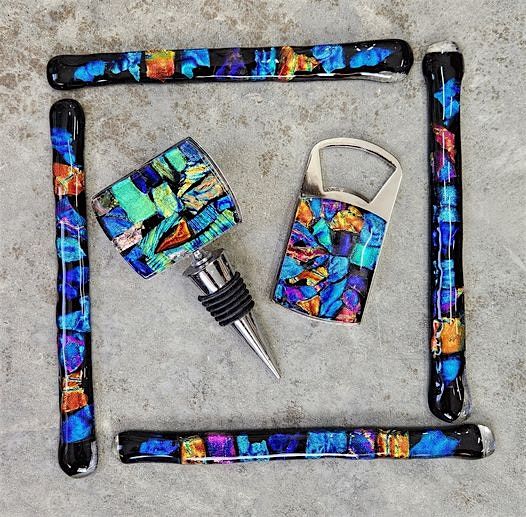 Dichroic Fused Glass Bar Set Workshop w\/ Gloria's Glass