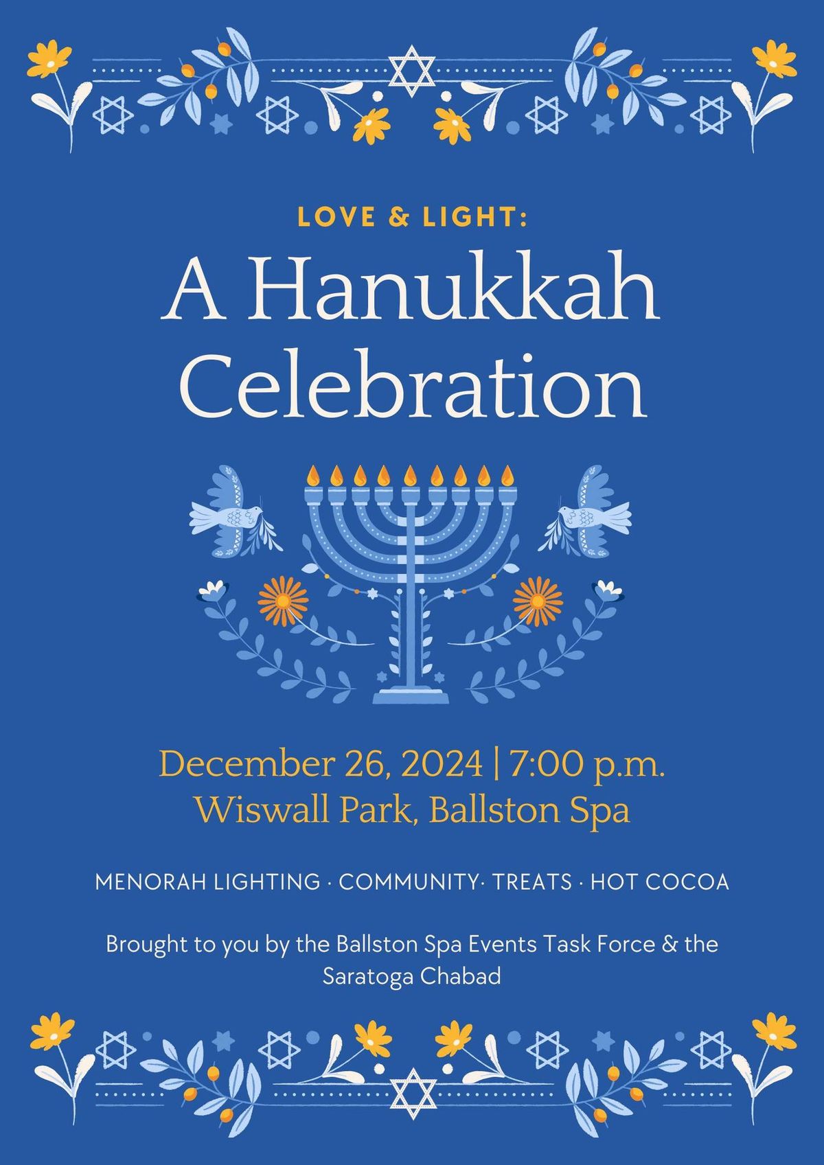 Love & Light: A Hanukkah Celebration in Wiswall Park