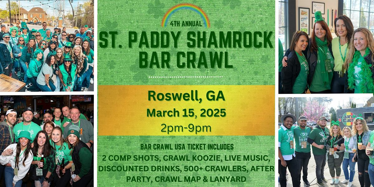 Roswell St. Patrick's Shamrock Bar Crawl: 4th Annual, March 15th